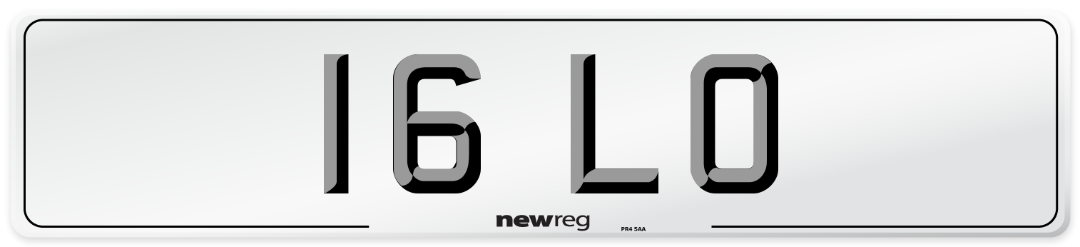 16 LO Number Plate from New Reg
